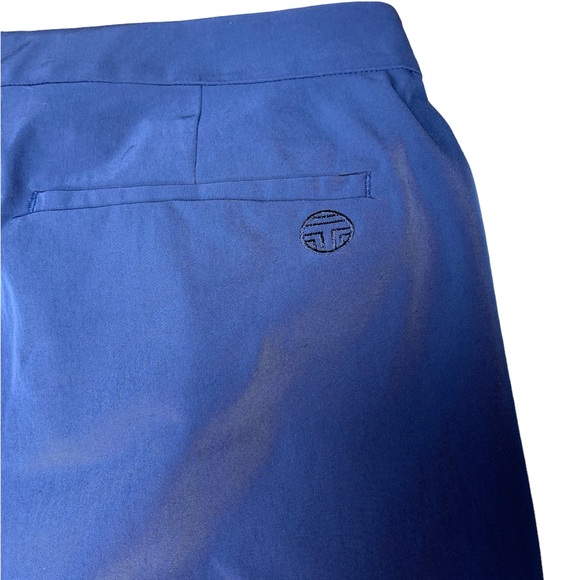 Tory Burch Sports Tech Golf Shorts Women Size 4 Navy Blue Twill Back Welt Pocket - Picture 2 of 8